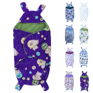 Winter Baby Swaddle Wrap Swaddling Baby Blankets Newborn Infant Towel Soft Short Plush Envelope Swaddling Sleeping Bag